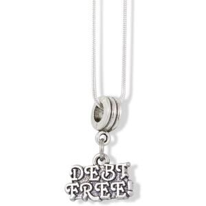 Debt Free Text Finance Accounting Freedom Charm Necklace